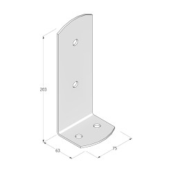 Pätka stĺpika 75x63x200mm, 3mm pozink Pätka stĺpika 75x63x200mm, 3mm pozink